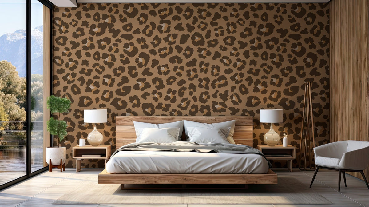 Leopard print wallpaper sand