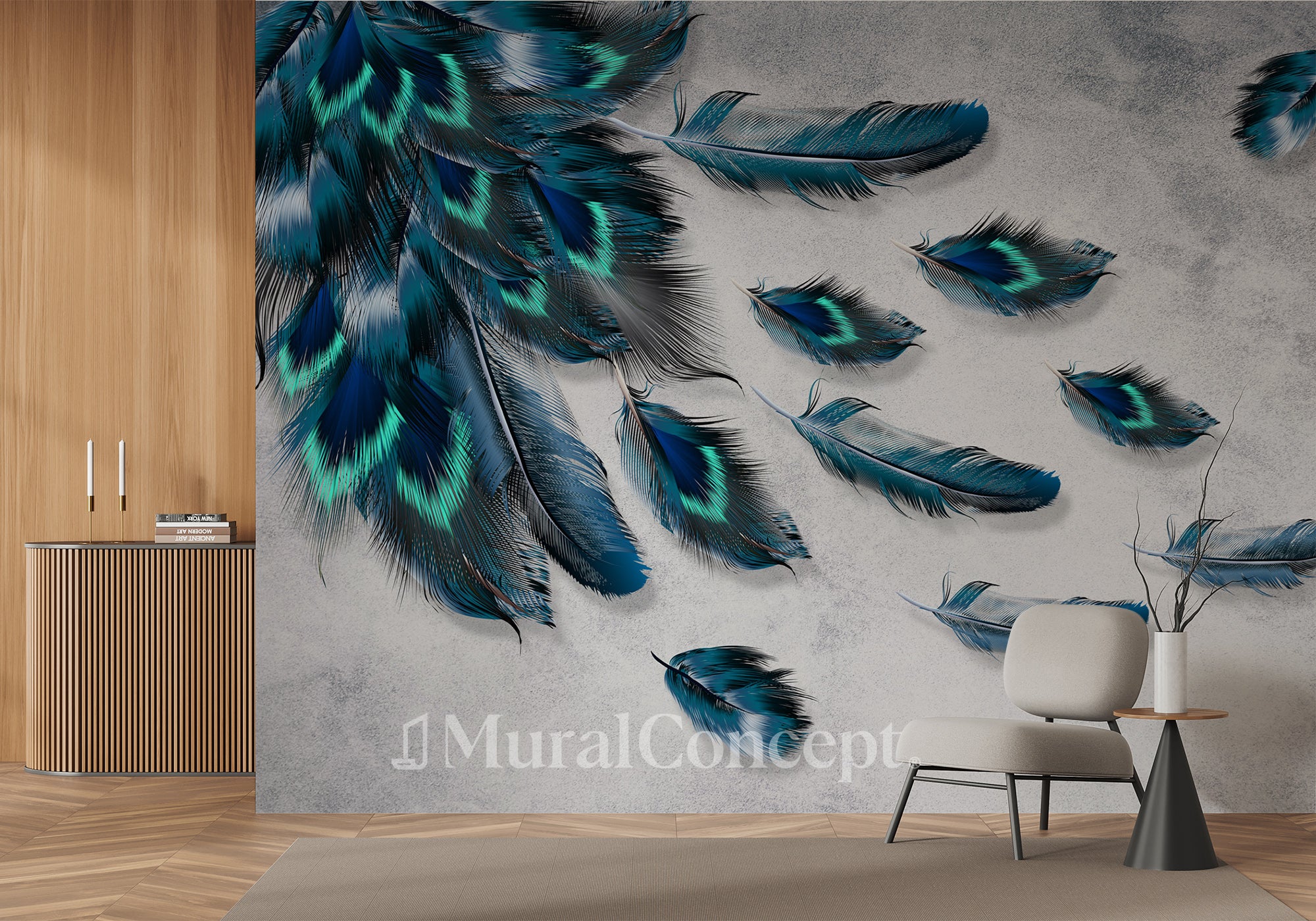 Papier peint panoramique Flying Paon - panoramique français