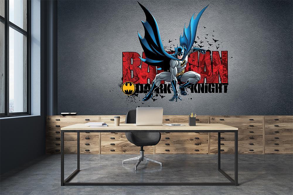 Panoramic wallpaper hero batman landing dark night logo