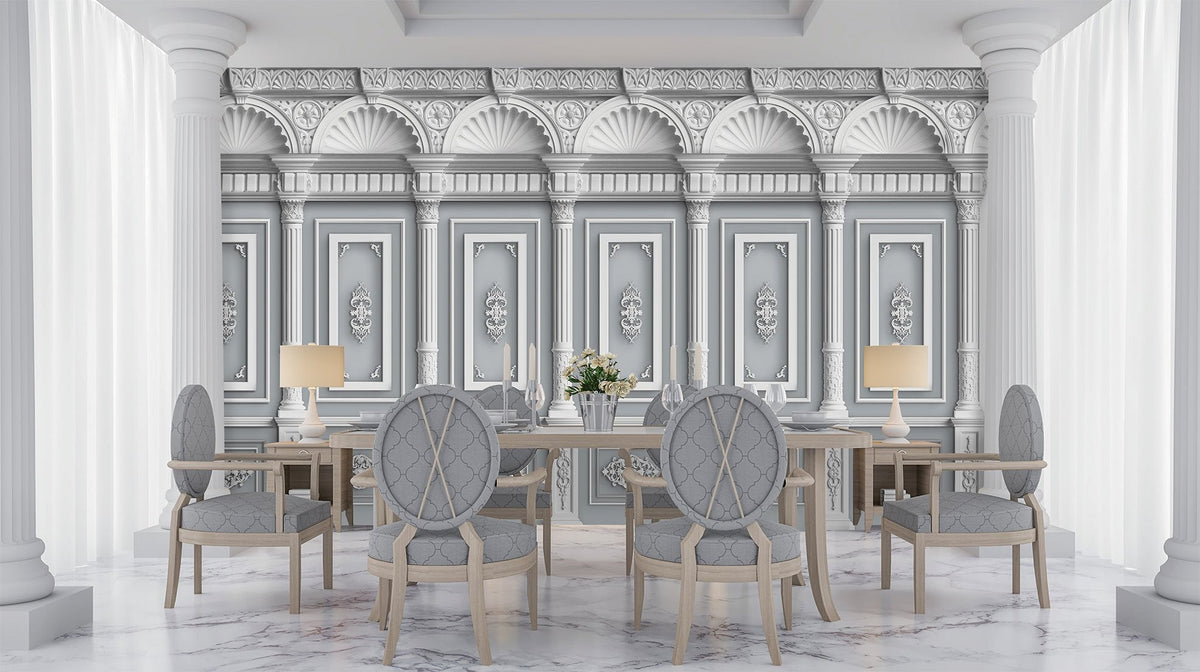 Haussmanian Architectural Moulding Panoramic Wallpaper