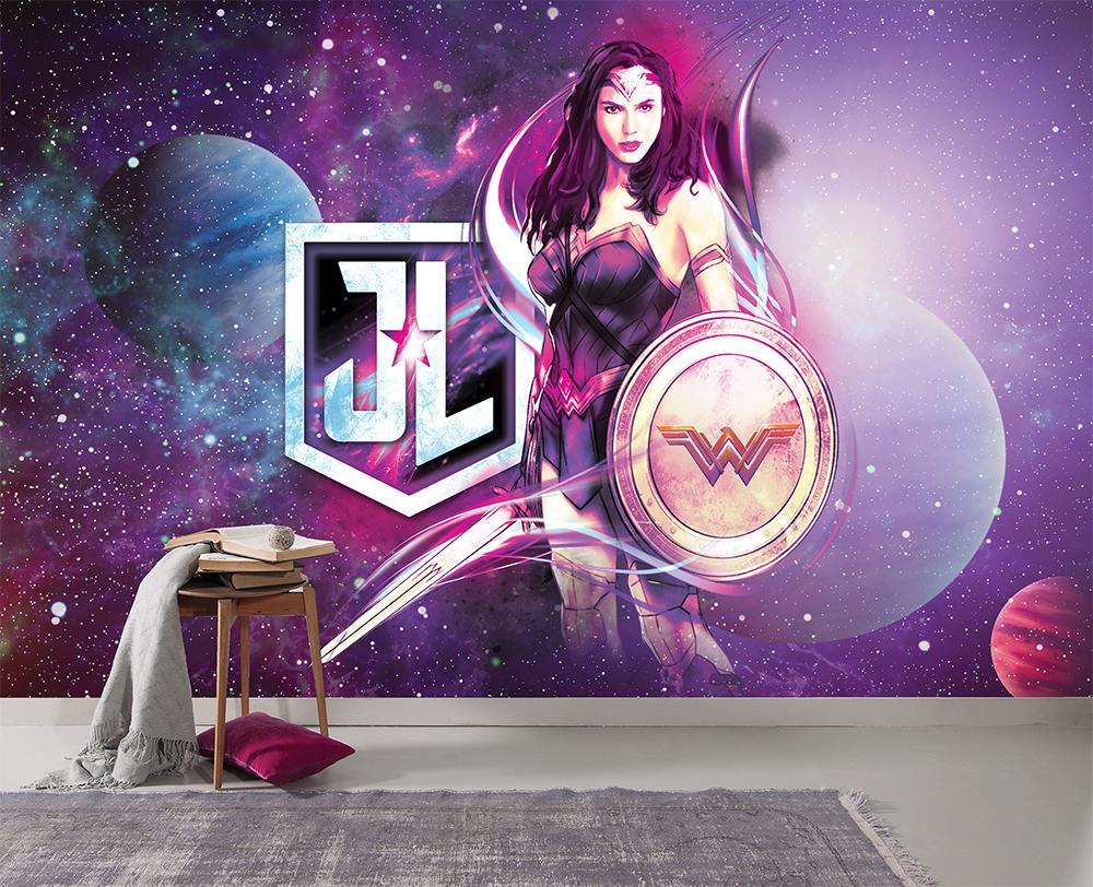 Wonderwoman heroine galaxy panoramic wallpaper