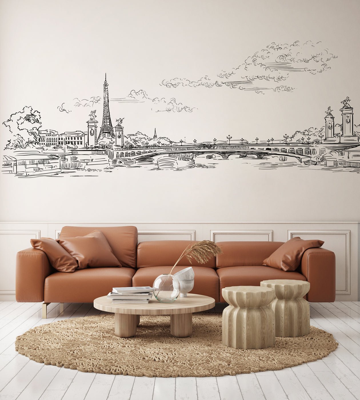 Papier peint pont Bir Hakeim Paris, mural concept, tendance