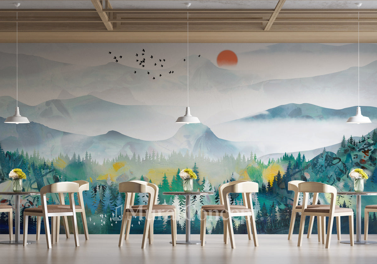 Mountain & Scandinavian restaurant wallpaper