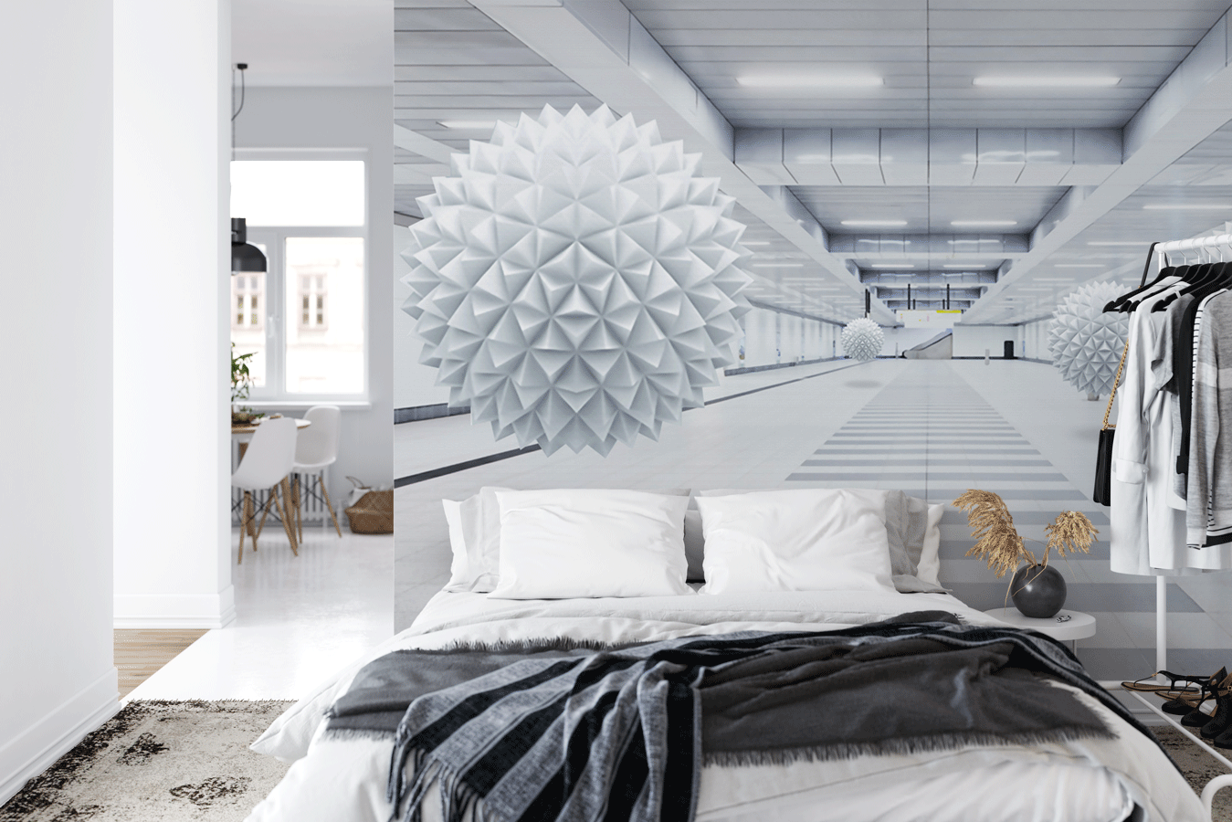 Papier peint Trompe l'oeil 3D tendance in the air - papier peint sur mesure francais - muralconcept