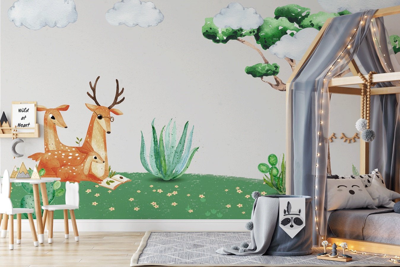 Papier peint végétal & daims - Muralconceptpapier_peint_sur_mesure