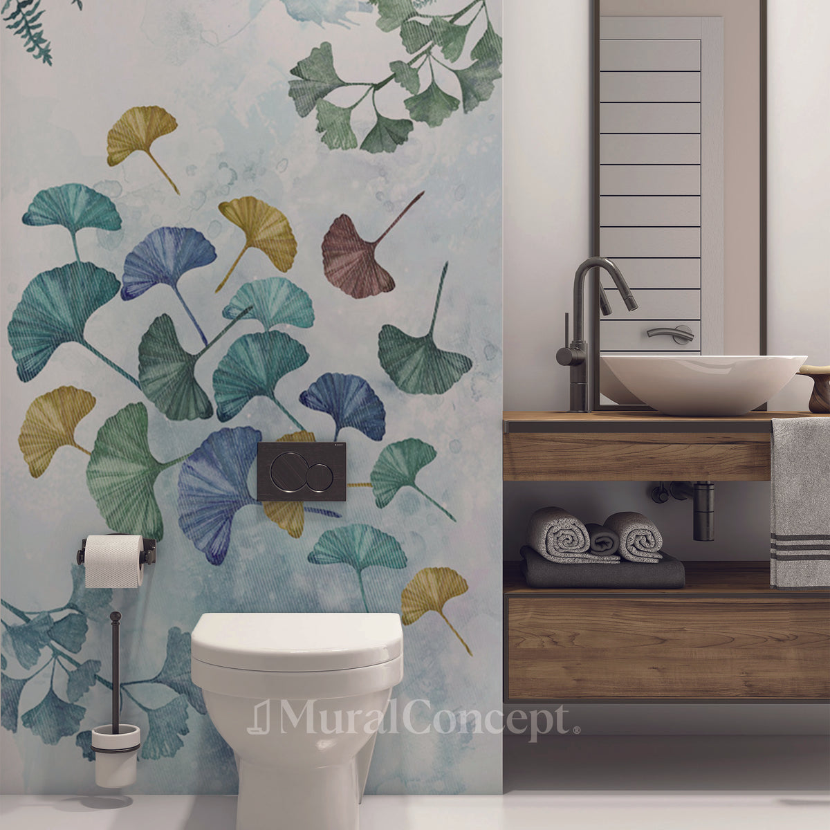 Toilet wallpaper ginkgo biloba japan